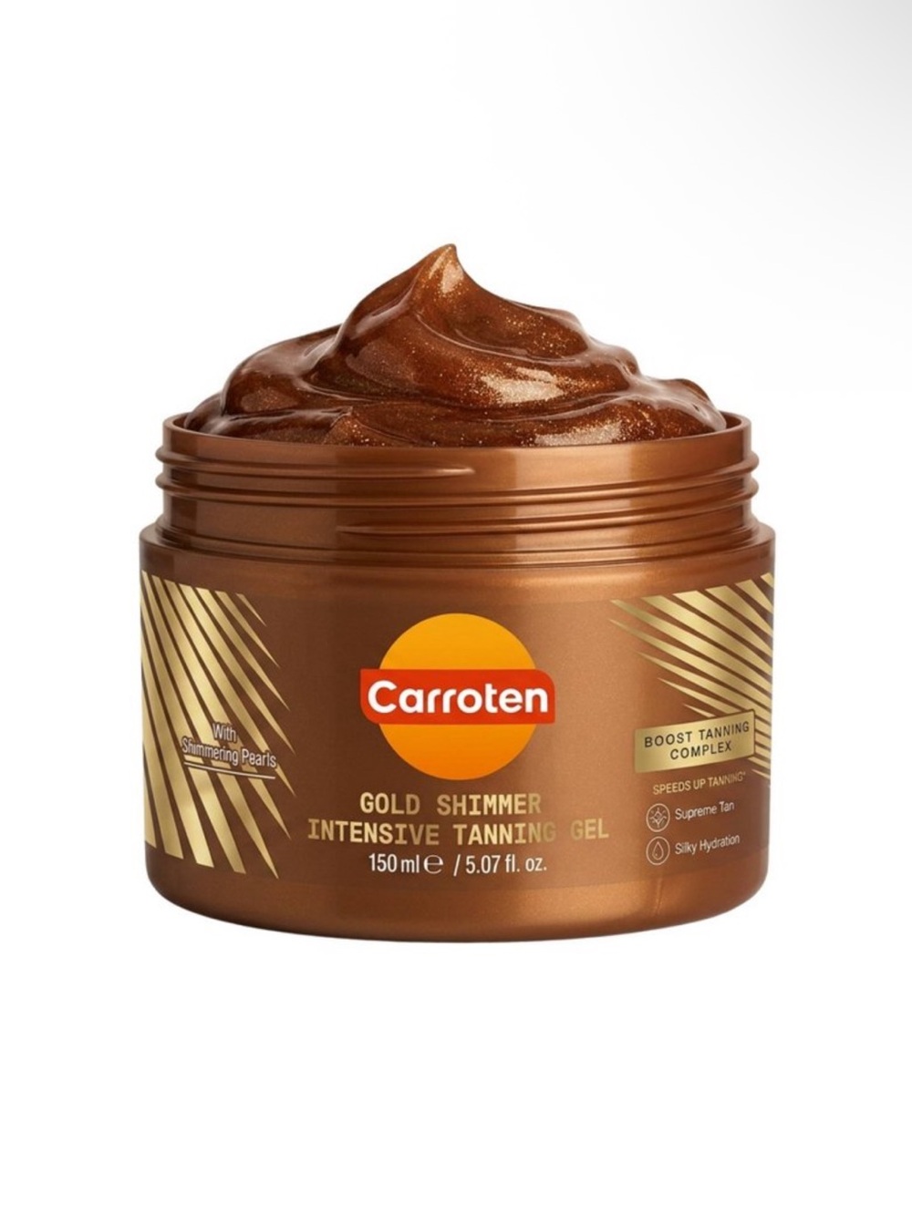 Carroten Gold Shimmer Intensive Gel -
5.07 fl oz: Tanning Lotion Coconut Scent
